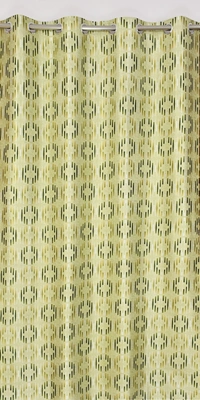 Panipat Textile Hub Polyester Eyelet Green Designer Print curtains Pack of 2 - Window (4x5 Feet)