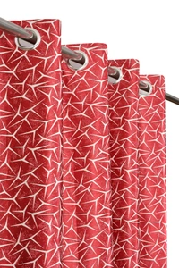 Panipat Textile Hub Polyester Eyelet Maroon Designer Print curtains Pack of 2 - Window (4x5 Feet)