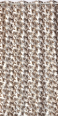 Panipat Textile Hub Polyester Eyelet Brown Designer Print curtains Pack of 2 - Window (4x5 Feet), Woody Brown