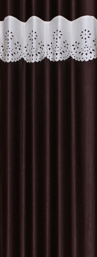 Home Garage Polyester Eyelet Valence Design Brown Solid Curtains Pack of 2 - Window (4x5 Feet)