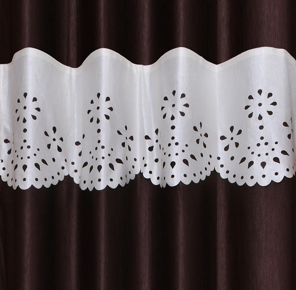 Home Garage Polyester Eyelet Valence Design Brown Solid Curtains Pack of 2 - Window (4x5 Feet)