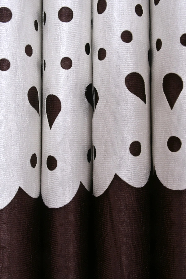 Home Garage Polyester Eyelet Valence Design Brown Solid Curtains Pack of 2 - Window (4x5 Feet)