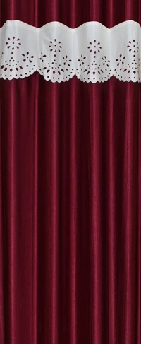 Home Garage Polyester Eyelet Valence Design Maroon Solid Curtains Pack of 2 - Window (4x5 Feet)