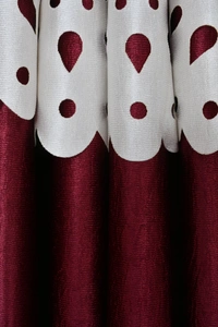 Home Garage Polyester Eyelet Valence Design Maroon Solid Curtains Pack of 2 - Window (4x5 Feet)