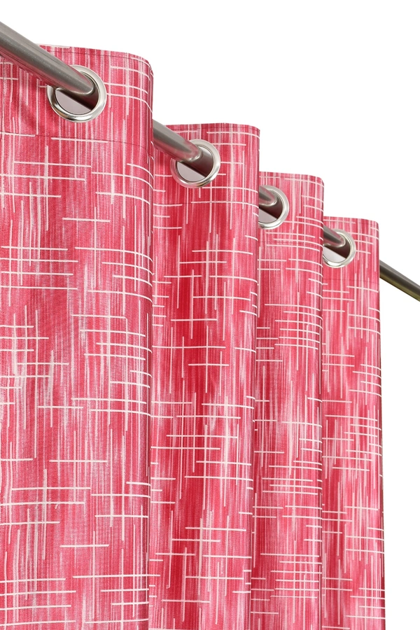 Panipat Textile Hub Polyester Eyelet Maroon Designer Print curtains Pack of 2 - Window (4x5 Feet)