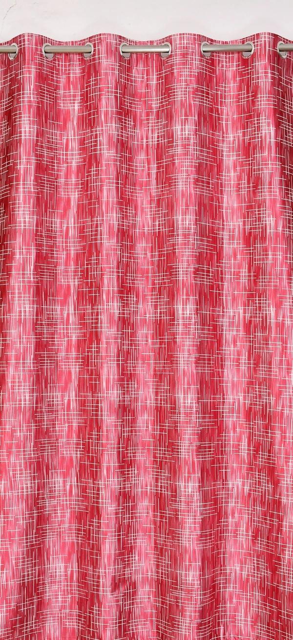 Panipat Textile Hub Polyester Eyelet Maroon Designer Print curtains Pack of 2 - Window (4x5 Feet)