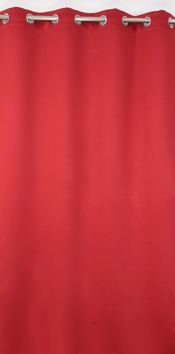 Panipat Textile Hub Polyester Eyelet Maroon Solid Blackout curtains Pack of 2 - Window (4x5 Feet)
