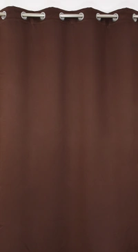 Panipat Textile Hub Polyester Eyelet Brown Solid Blackout curtains Pack of 2 - Window (4x5 Feet)