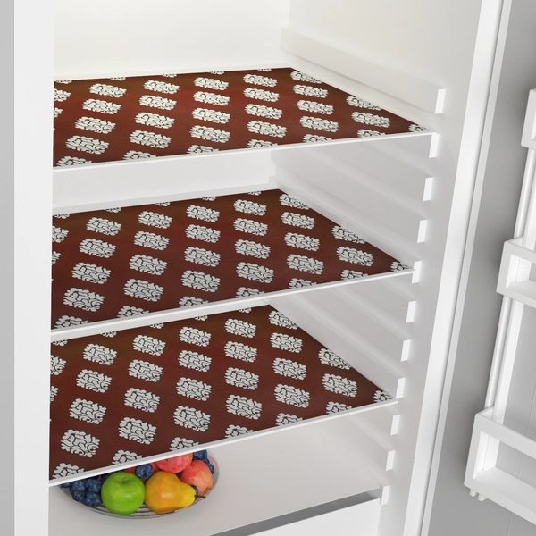 Fabolic  3 Fridge Mat Maroon Damash Print