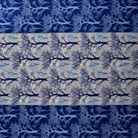 Fabolic polyester Eyelet Blue Suprimo Printed Design curtains Pack of 2 - Window (4x5 Feet)