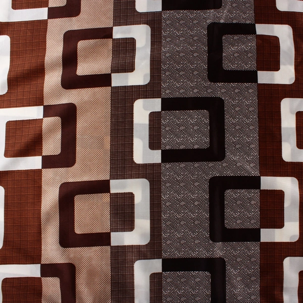 Fabolic polyester Eyelet Brown Suprimo Box Printed Design curtains Pack of 2 - Window (4x5 Feet)