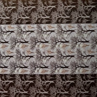 Fabolic polyester Eyelet Brown Suprimo Printed Design curtains Pack of 2 - Window (4x5 Feet)