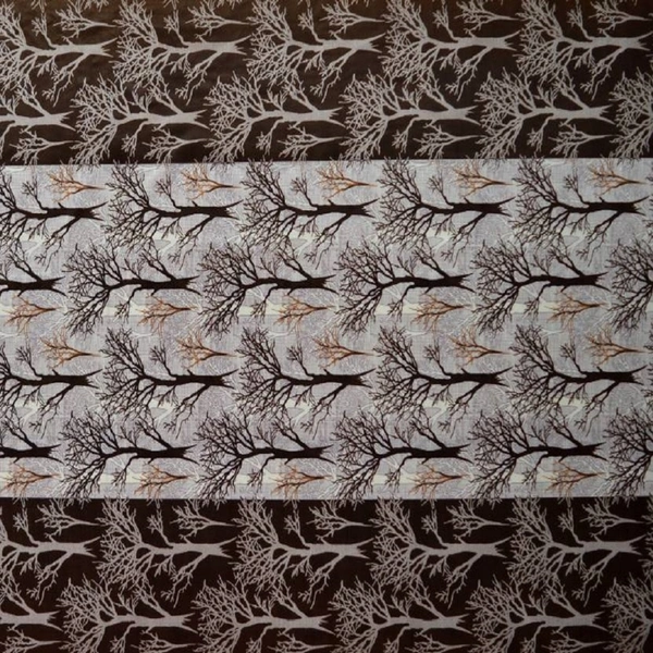 Fabolic polyester Eyelet Brown Suprimo Printed Design curtains Pack of 2 - Window (4x5 Feet)