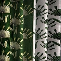 Federica polyester Eyelet  Suprimo Printed Design Green curtains Pack of 2 - Window (4x5 Feet)