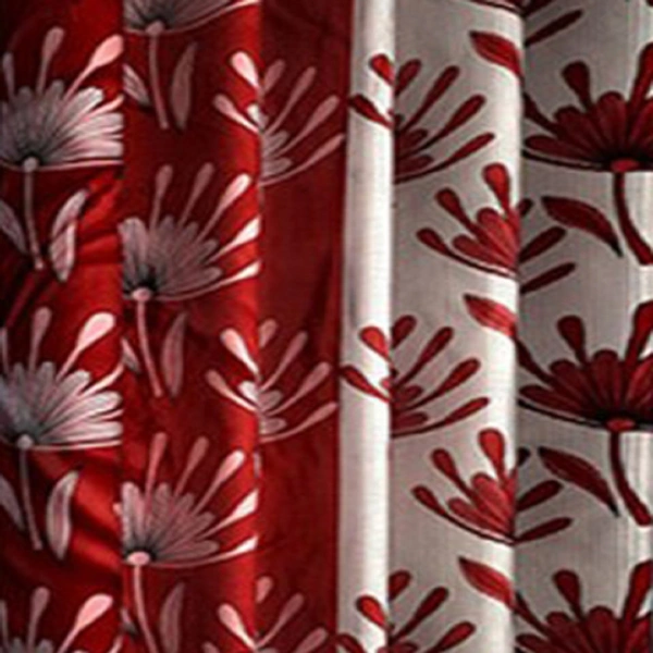 Federica Polyester Eyelet  Suprimo Printed Design Maroon curtains Pack of 2 - Window (4x5 Feet)