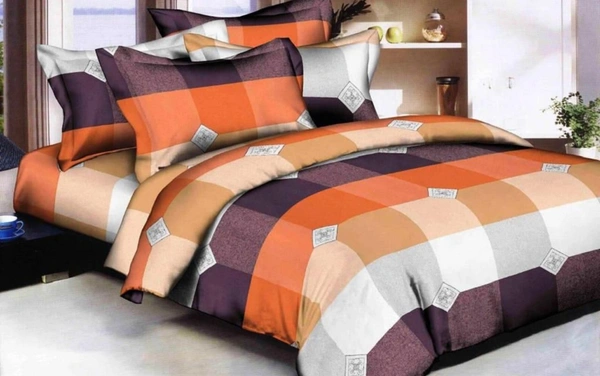 Home Garage 140 TC Microfiber 3D Printed Super Soft Flat Double Bedsheet  With 2 pillow cover - Double Bedsheet