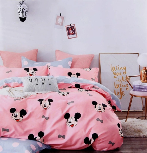 Home Garage 140 TC Microfiber 3D Printed Super Soft Flat Double Bedsheet  With 2 pillow cover - Double Bedsheet