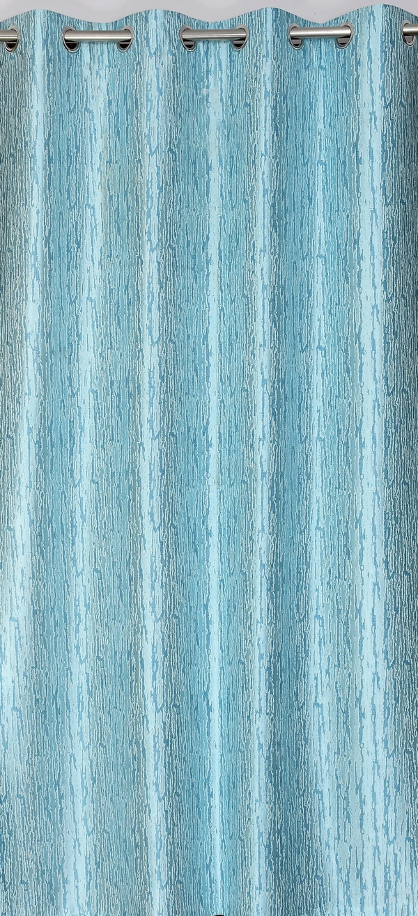 Home Garage  Polyester Eyelet Aqua Designer Print curtains Pack of 2 - Window (4x5 Feet)