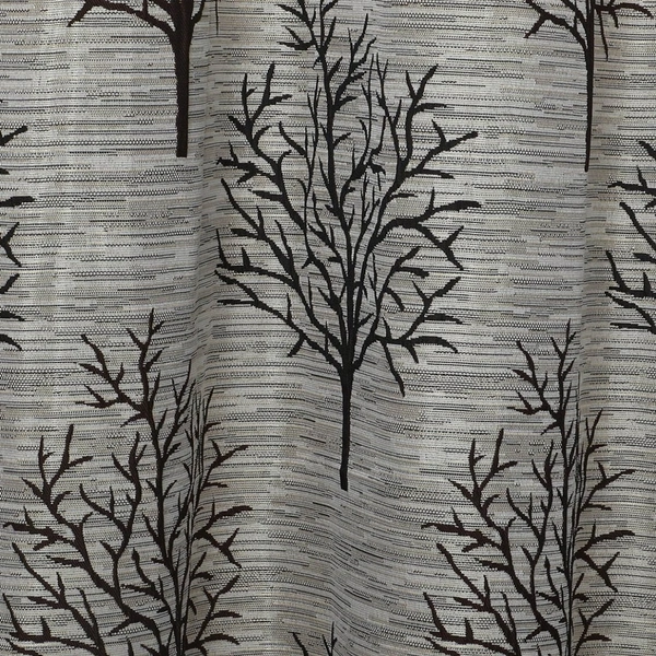 Home Garage Polyester Eyelet Brown Jute jacquard curtains Pack of 2 - Window (4x5 Feet)