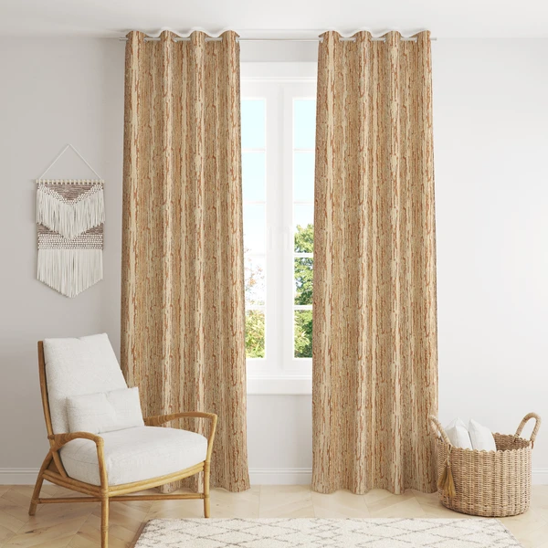 Home Garage  Polyester Eyelet Gold Designer Print curtains Pack of 2