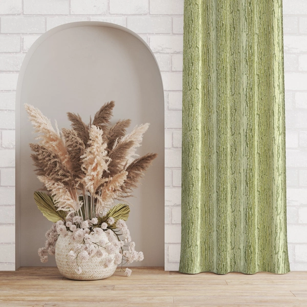 Home Garage  Polyester Eyelet Green Designer Print curtains Pack of 2 - Long Door (4x9 Feet)