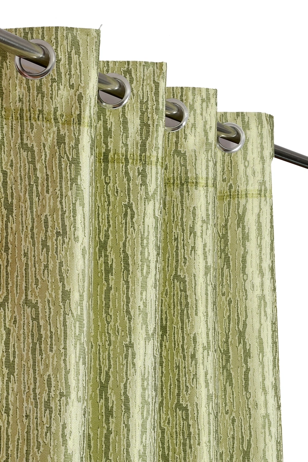 Home Garage  Polyester Eyelet Green Designer Print curtains Pack of 2 - Long Door (4x9 Feet)