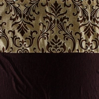 Home Garage Polyester Eyelet  Printed Patch work Design Brown  Curtains Pack of 2 - Long Door (4x9 Feet)