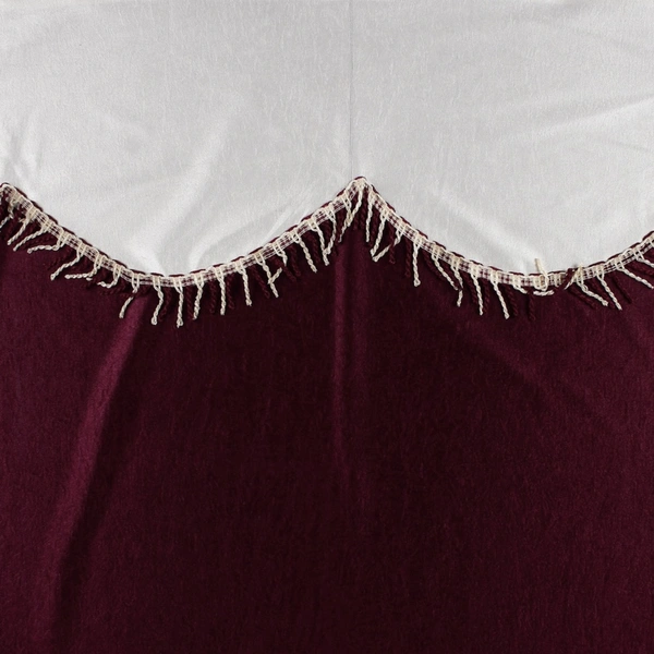 Home Garage Polyester Eyelet Valence Design Maroon Solid Curtains Pack of 2 - Window (4x5 Feet)