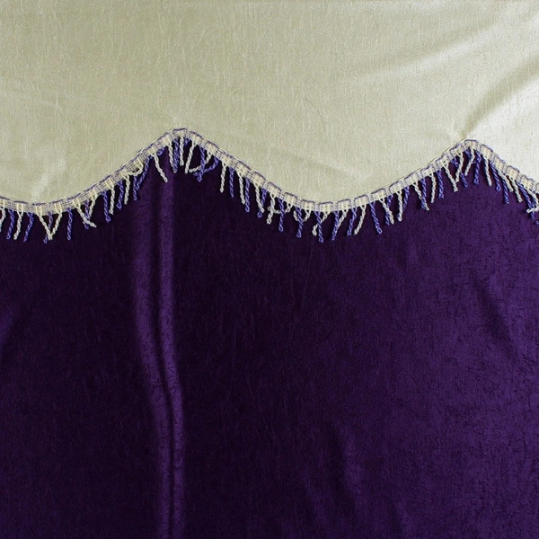 Home Garage Polyester Eyelet Valence Design Purple Solid Curtains Pack of 2 - Window (4x5 Feet)