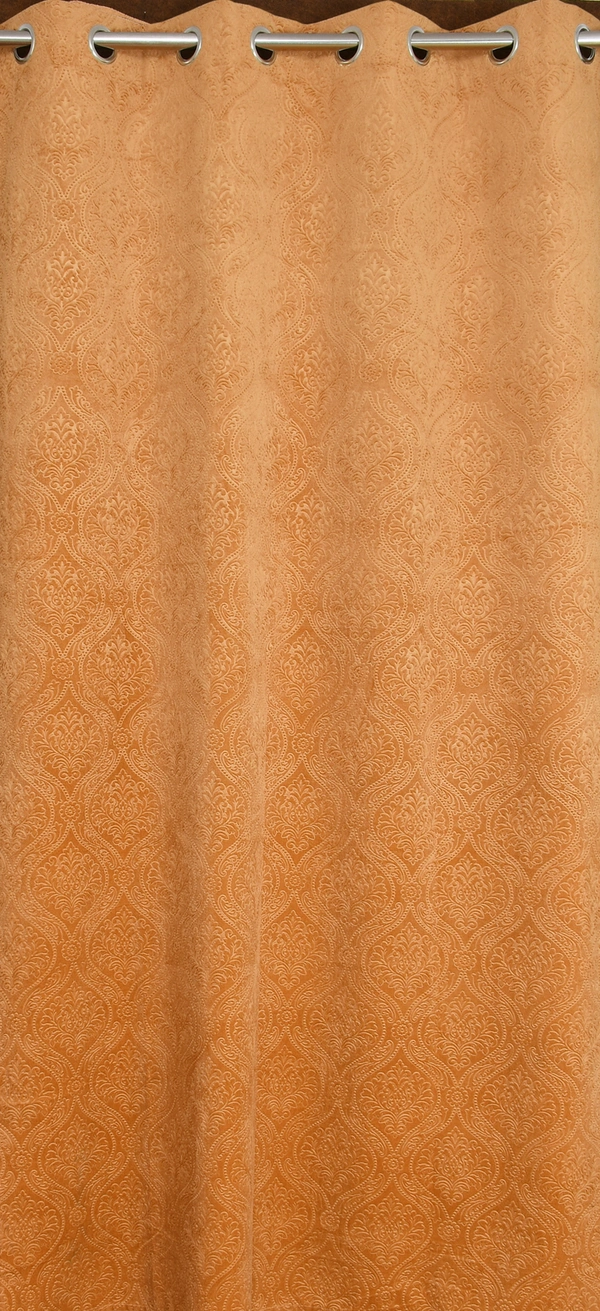 Home Garage Velvet Eyelet Gold Blackout High Quality Punch Print curtains Pack of 2 - Door (4x7 Feet)