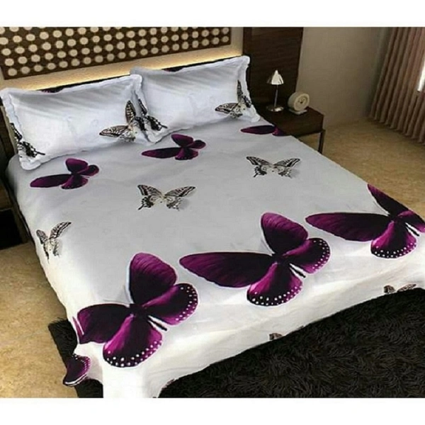 Painpat Textile Hub 140 TC Microfiber Cartoon Fly Double  Flat Bedsheet  with 2 pillow cover - Double Bedsheet