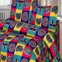 Painpat Textile Hub 140 TC Microfiber Double Floral Flat Bedsheet  with 2 pillow cover - Double Bedsheet