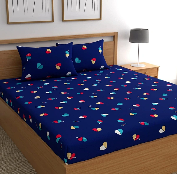 Painpat Textile Hub 140 TC Microfiber Super Soft Double  Flat Bedsheet  with 2 pillow cover - Double Bedsheet