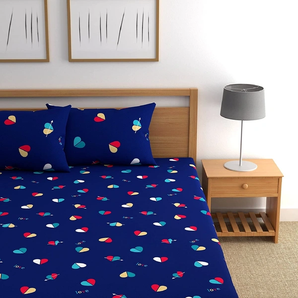Painpat Textile Hub 140 TC Microfiber Super Soft Double  Flat Bedsheet  with 2 pillow cover - Double Bedsheet