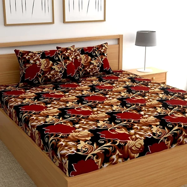 Painpat Textile Hub 140 TC Microfiber Super Soft Double  Flat Bedsheet  with 2 pillow cover - Double Bedsheet