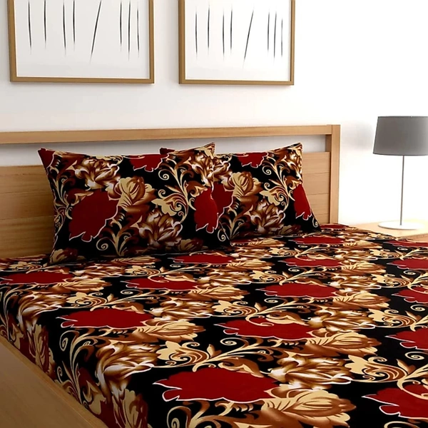 Painpat Textile Hub 140 TC Microfiber Super Soft Double  Flat Bedsheet  with 2 pillow cover - Double Bedsheet