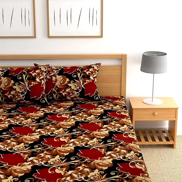 Painpat Textile Hub 140 TC Microfiber Super Soft Double  Flat Bedsheet  with 2 pillow cover - Double Bedsheet