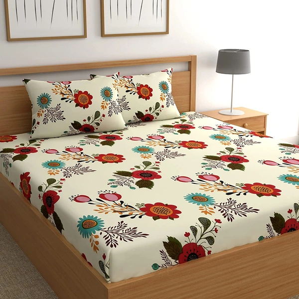 Painpat Textile Hub 140 TC Microfiber Super Soft Double  Flat Bedsheet  with 2 pillow cover - Double Bedsheet