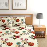 Painpat Textile Hub 140 TC Microfiber Super Soft Double  Flat Bedsheet  with 2 pillow cover - Double Bedsheet