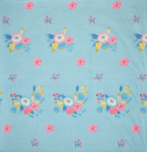 Panipat Textile Hub 140 TC Microfiber 3D Printed Flat Double Bedsheet  With 2 pillow cover - Single Bedsheet