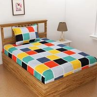 Panipat Textile Hub 140 TC Microfiber Combo Single Floral Flat Bedsheet ( 2 Single Bedsheet with 2 pillow cover) - Single Bedsheet