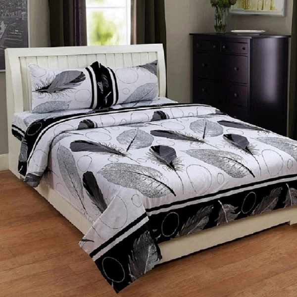 Panipat Textile Hub 140 TC Microfiber Double Floral Flat Bedsheet  (Pack of 1) - Double Bedsheet