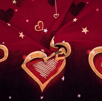 Panipat Textile Hub 140 TC Microfiber Double Velentine Heart Flat Bedsheet  (Pack of 1) - Double Bedsheet