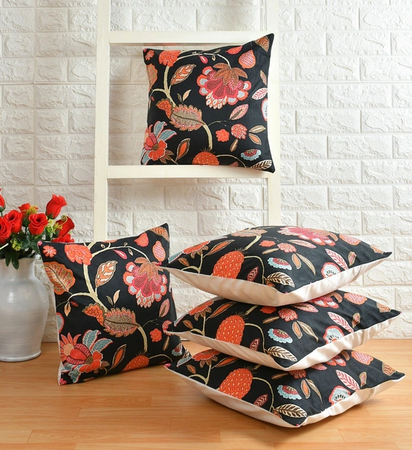 Panipat Textile Hub 3D digital printed Cushion Cover Pack of 5 ( 16 inch x 16 Inch)