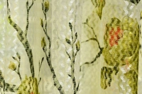 Panipat Textile Hub  Net Semi Transparent Floral Curtains (Floral Design, Green) Pack of 2 - Window (4x5 Feet)