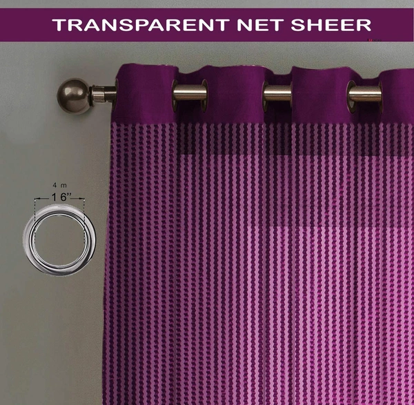 Panipat Textile Hub  Net Semi Transparent tissue Curtain (Self Design, Wine Tissue) Pack of 2 - Window (4x5 feet)