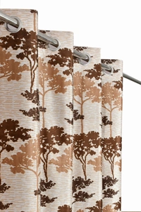 Panipat Textile Hub Polyester Eyelet Aqua Printed Design curtains Pack of 2 - Window (4x5 feet)