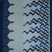 Panipat Textile Hub polyester Eyelet Blue Printed Design curtains Pack of 2 - Window (4x5 Feet)