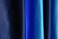 Panipat Textile Hub Polyester Eyelet Blue  Solid Long Crush  curtains Pack of 2 - Window (4x5 Feet)