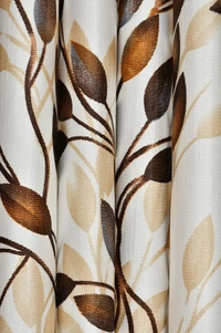 Panipat Textile Hub Polyester Eyelet Brown Designer Print curtains Pack of 2 - Window (4x5 Feet)